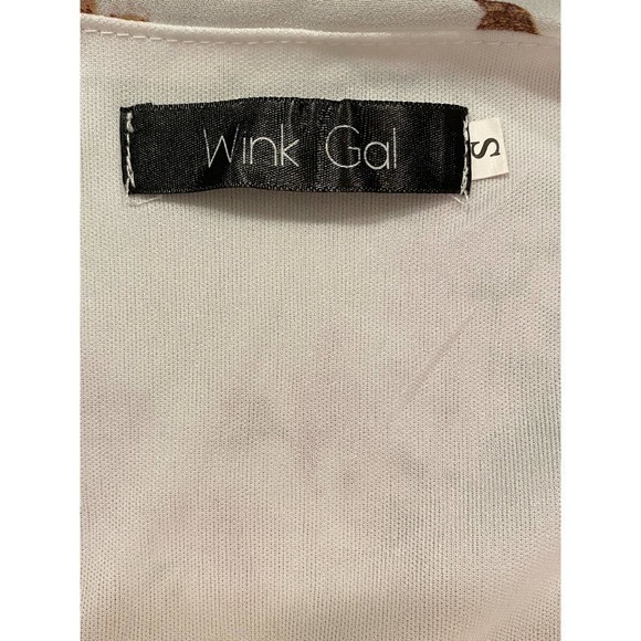 Wink Gal White Pink‎ Floral Wrap Dress Romantic Wedding Summer Small - Picture 11 of 12